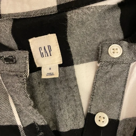Gap black/white plaid flannel dress. Size S. - Picture 6 of 8